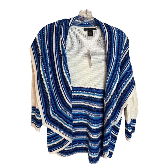 Grace Sweaters - NWT Grace Elements Blue‎ Cocoon Collar Knit Open Front Cardigan Sweater Medium